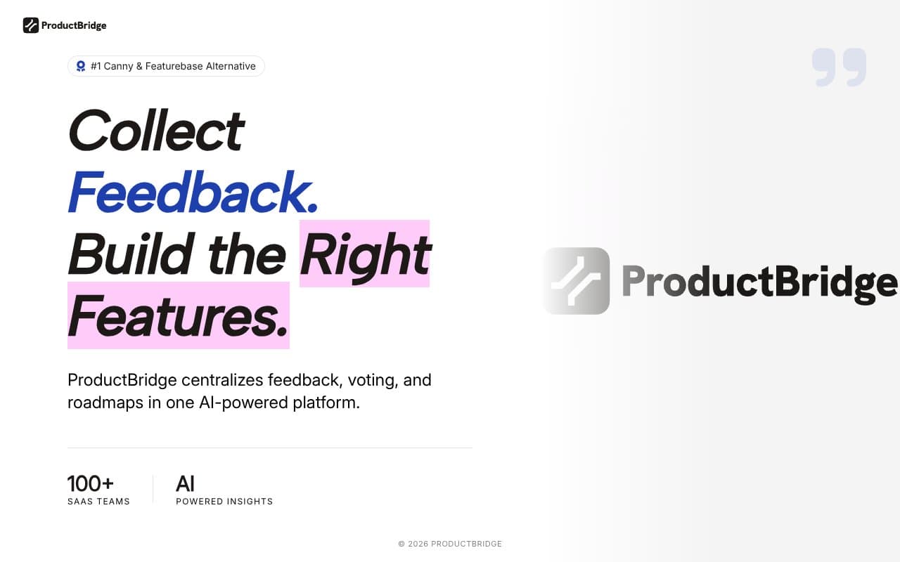 ProductBridge — Feedback, Roadmap & Changelog for SaaS