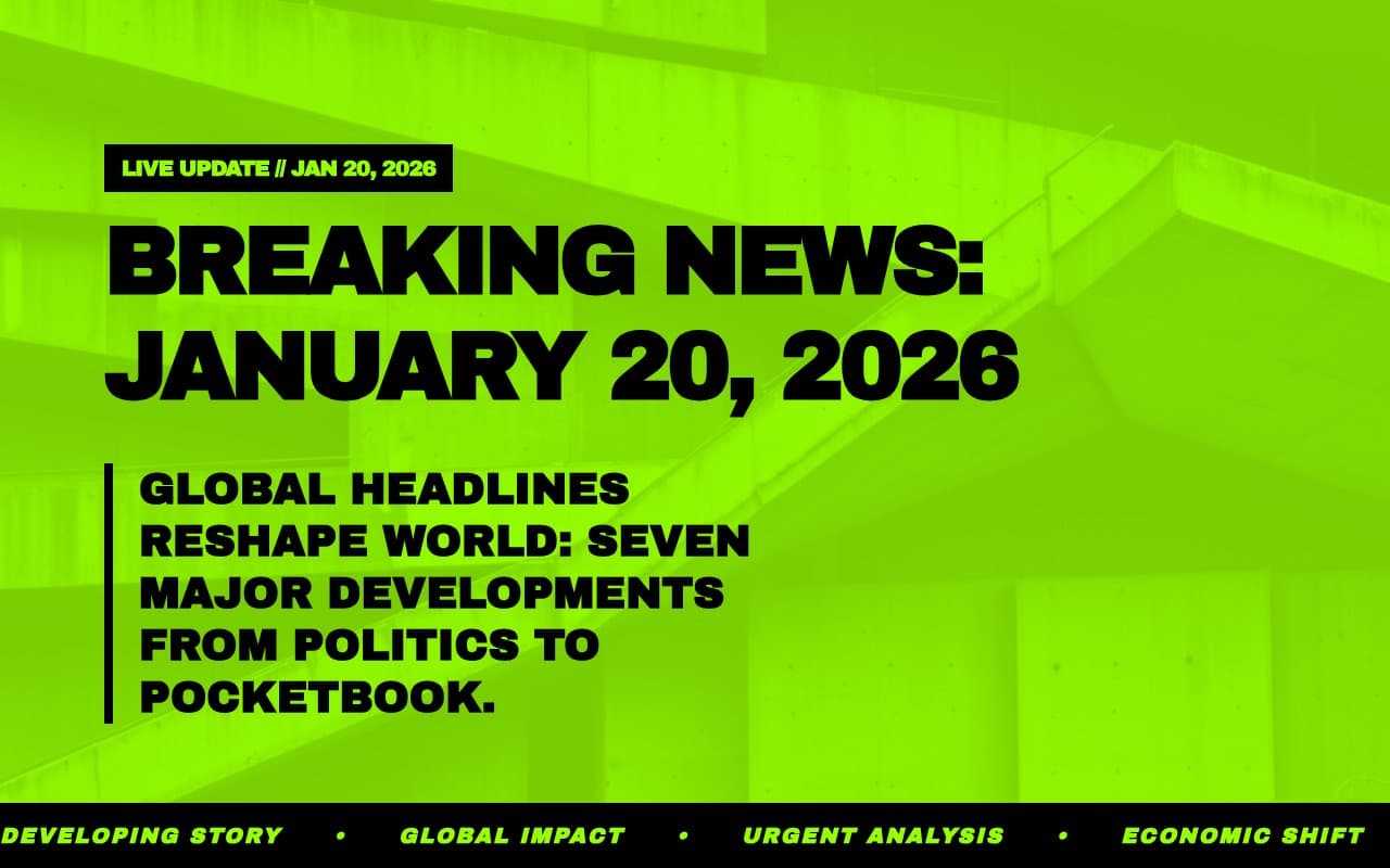Breaking News: January 20, 2026